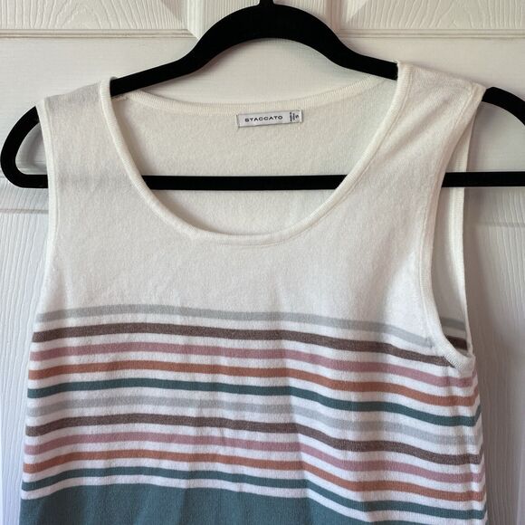 Staccato Women’s Blouse Small Sleeveless Knit Striped Soft Pullover - Picture 3 of 9